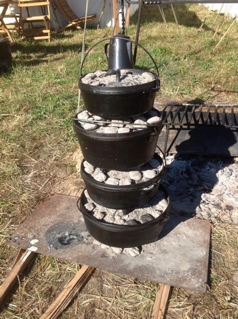 stack of dutch ovens